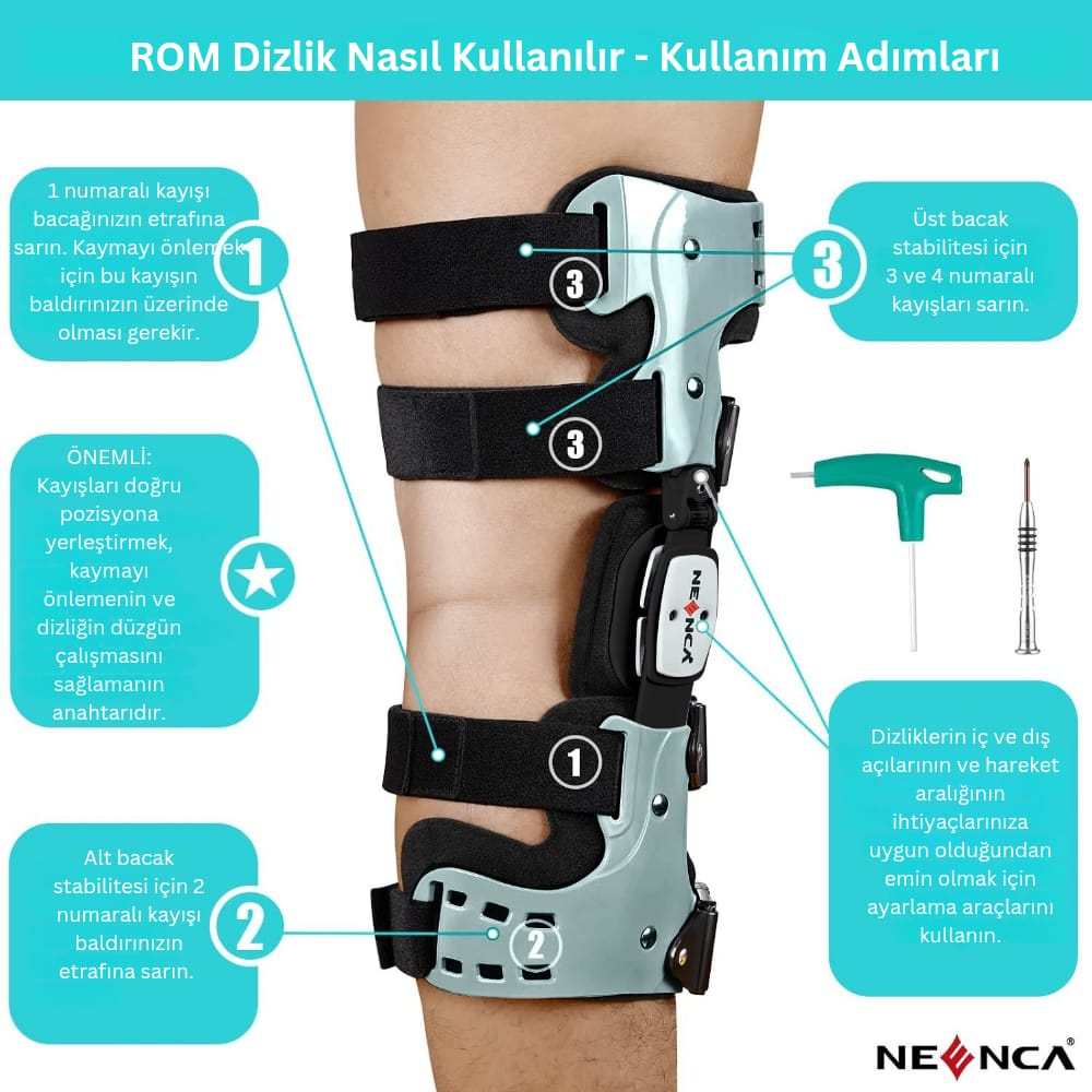 Ayarlanabilir Menteşeli Unloader Diz Desteği - Profesyonel Rehabilitasyon Ekipmanı