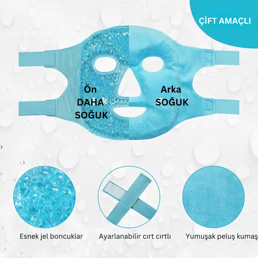 Reusable Soğuk/Sıcak Jel Yüz Maskesi - Tazelenmiş Bir Cilt ve Anında Rahatlama