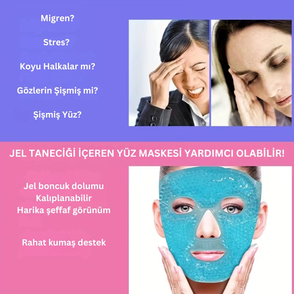 Reusable Soğuk/Sıcak Jel Yüz Maskesi - Tazelenmiş Bir Cilt ve Anında Rahatlama