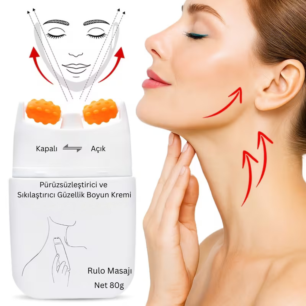 V-Line Sıkılaştırıcı Boyun ve Gıdı Kremi - Entegre Masaj Roll-On Başlıklı